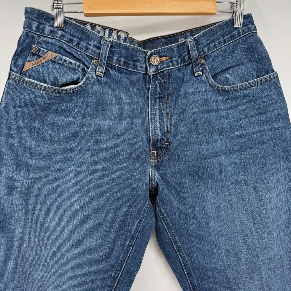 Ariat Mens Jeans Size 34x32 Blue Denim Straight Leg Casual Work Outdoor Chore - Picture 3 of 14